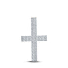 10kt Yellow Gold Men's Round Diamond Cross Charm Pendant - Exquisite Brilliance Top view from the 10Kt Yellow Gold Mens Round Diamond Cross Charm Pendant 7 8 Cttwpin280083 collection by Splendid Jewellery