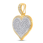 10kt Yellow Gold Men's Heart Diamond Charm Pendant - 1/2 Cttw product Side View from Splendid Jewellery