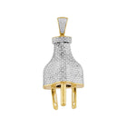 10kt Yellow Gold Men's Diamond Plug Charm Pendant - 1 Cttw | Splendid Jewellery  Top View from Splendid Jewellery