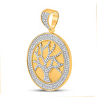 10kt Yellow Gold Men's Round Diamond Tree of Life Charm Pendant 7/8 Cttw - A Captivating Symbol of Strength and Growth product Side View from Splendid Jewellery