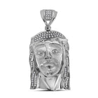 Sterling Silver Men's Round Diamond Jesus Face Charm Pendant - 3/8 Cttw - Splendid Jewellery  Top View from Splendid Jewellery