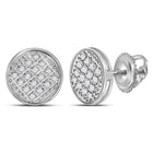 Sparkling Circle Cluster Diamond Stud Earrings for Men in 10kt White Gold - 1/12 Cttw - Alternate view 1 from Splendid Jewellery