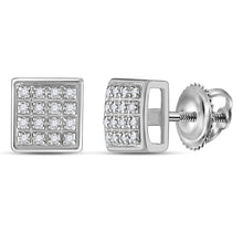 Load image into Gallery viewer, 10kt White Gold Men&#39;s Square Diamond Earrings - Elegant Sparkle for Every Occasion - Alternate view 1 from Splendid Jewellery