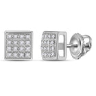 10kt White Gold Men's Square Diamond Earrings - Elegant Sparkle for Every Occasion - Alternate view 1 from Splendid Jewellery