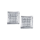 Sparkling White Gold Square Diamond Earrings for Men - 1/8 Cttw  Top View from Splendid Jewellery