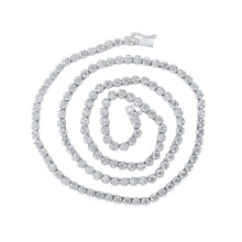 Load image into Gallery viewer, 10kt White Gold Men's Round Diamond 20-inch Link Chain Necklace - 9 Cttw | Exquisite Jewellery - Alternate view 1 from Splendid Jewellery