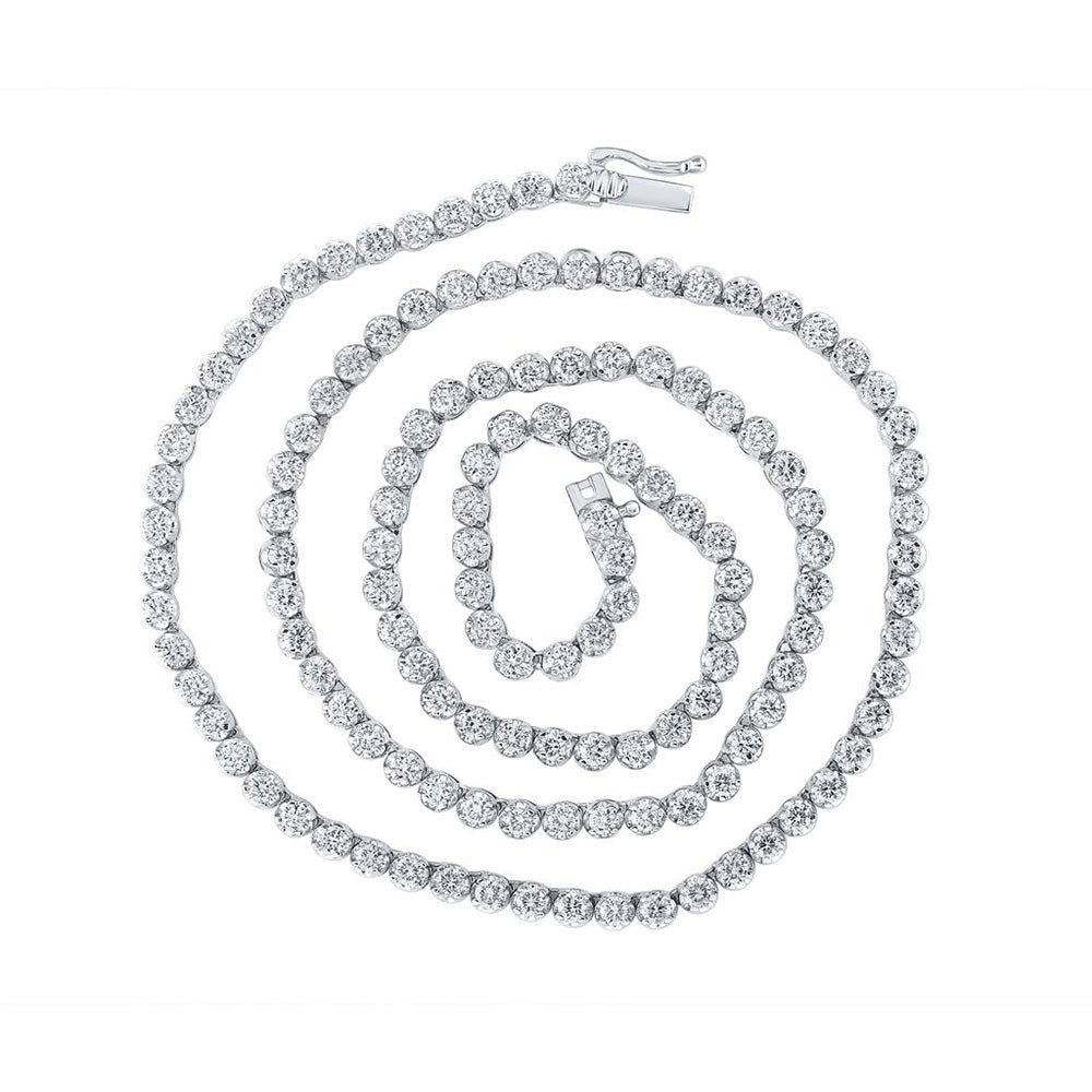 Men's Necklaces | 10kt White Gold Mens Round Diamond 20-inch Link Chain Necklace 9 Cttw | Splendid Jewellery GND