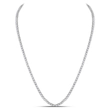 Load image into Gallery viewer, 10kt White Gold Men&#39;s Round Diamond Tennis Chain Necklace - 10 Cttw - Alternate view 1 from Splendid Jewellery