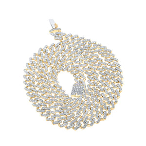 Men's Necklaces | 14kt Yellow Gold Mens Round Diamond Link Chain Necklace 15 Cttw | Splendid Jewellery GND