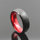 Men’s Pitch Black and Deep Red Tungsten Wedding Ring - Splendid Jewellery