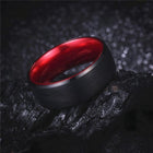 Men’s Pitch Black and Deep Red Tungsten Wedding Ring Splendid Jewellery