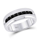 10kt White Gold Men's Black Diamond Fashion Band - 1 Cttw | Splendid Jewellery  Top View from Splendid Jewellery