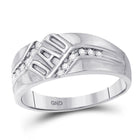 10kt White Gold Mens Round Diamond Dad Father Band Ring 1/8 Cttw | Splendid Jewellery  Top View from Splendid Jewellery