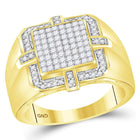 10kt Gold Mens Diamond Square Cluster Ring - 1 Carat Total Weight  Top View from Splendid Jewellery