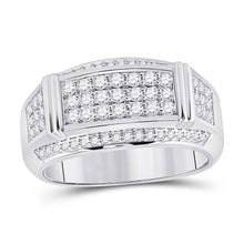 Load image into Gallery viewer, 10kt White Gold Mens Round Diamond Band Ring - 1 Cttw | Splendid Jewellery - Alternate view 1 from Splendid Jewellery