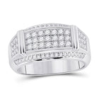 10kt White Gold Mens Round Diamond Band Ring - 1 Cttw | Splendid Jewellery - Alternate view 1 from Splendid Jewellery