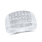 10kt White Gold Men's Round Diamond Band Ring - A Dazzling Statement of Masculinity - Alternate view 1 from Splendid Jewellery