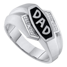 Load image into Gallery viewer, 10kt White Gold Mens Round Diamond Dad Father Ring - A Symbol of Love and Appreciation - Alternate view 1 from Splendid Jewellery