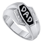 10kt White Gold Mens Round Diamond Dad Father Ring - A Symbol of Love and Appreciation - Alternate view 1 from Splendid Jewellery