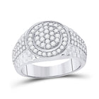 Splendid Jewellery 10kt White Gold Men's Round Diamond Cluster Ring - 1-3/8 Cttw - Alternate view 1 from Splendid Jewellery
