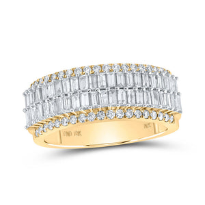 Men's Rings | 10kt Yellow Gold Mens Baguette Diamond Band Ring 1-1/3 Cttw | Splendid Jewellery GND