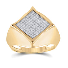 Load image into Gallery viewer, 10kt Gold Mens Diamond Square Ring - Stunning Statement Piece! product  Top View from Splendid Jewellery