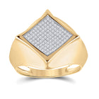 10kt Gold Mens Diamond Square Ring - Stunning Statement Piece! product  Top View from Splendid Jewellery