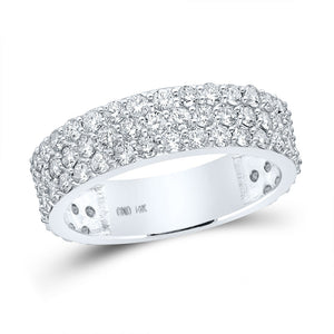 Men's Rings | 14kt White Gold Mens Round Diamond Pave Band Ring 2-7/8 Cttw | Splendid Jewellery GND