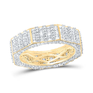 Men's Rings | 14kt Yellow Gold Mens Round Diamond Band Ring 2-5/8 Cttw | Splendid Jewellery GND