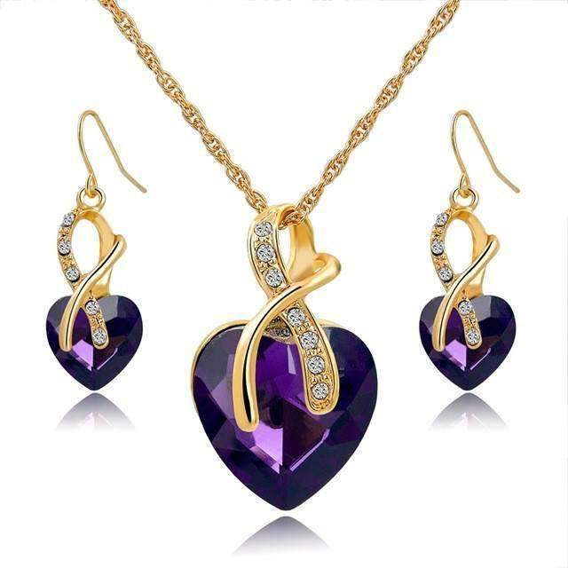 Mesmerizing Heart Crystal Jewellery Set - Limited Supply - Buy Now - Splendid Jewellery