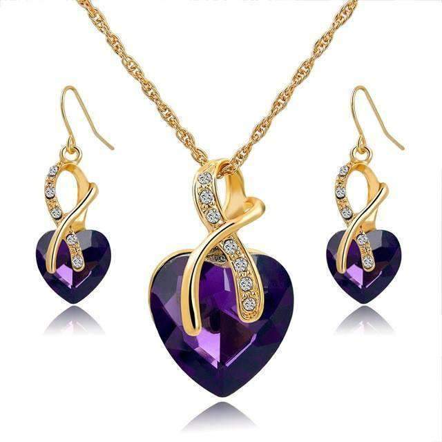 Mesmerizing Heart Crystal Jewellery Set - Limited Supply - Buy Now Splendid Jewellery