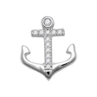 Nautical Dreams: 10kt White Gold Women's Round Diamond Anchor Wheel Stud Earrings - Splendid Jewellery