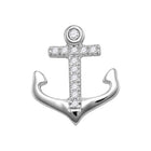 Nautical Dreams: 10kt White Gold Women's Round Diamond Anchor Wheel Stud Earrings - Splendid Jewellery