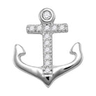 Nautical Dreams: 10kt White Gold Women's Round Diamond Anchor Wheel Stud Earrings - Splendid Jewellery