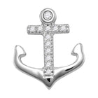 Nautical Dreams: 10kt White Gold Women's Round Diamond Anchor Wheel Stud Earrings - Splendid Jewellery