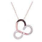 Passionate Love: 10kt Rose Gold Heart Pendant Necklace with Red Diamond - Splendid Jewellery