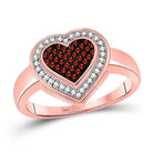 Passion's Embrace: 10kt Rose Gold Heart Cluster Diamond Ring - Splendid Jewellery