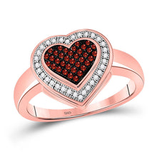 Load image into Gallery viewer, Passion's Embrace: 10kt Rose Gold Heart Cluster Diamond Ring - Splendid Jewellery
