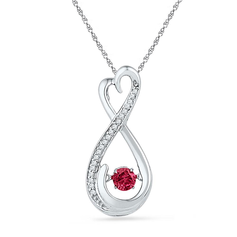 Passion's Eternal Embrace Pendant | Sterling Silver Womens Round Lab - Created Ruby Diamond Infinity Pendant 1/3 Cttw | Splendid Jewellery - Splendid Jewellery