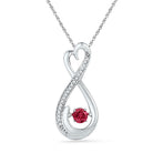 Passion's Eternal Embrace Pendant | Sterling Silver Womens Round Lab - Created Ruby Diamond Infinity Pendant 1/3 Cttw | Splendid Jewellery - Splendid Jewellery
