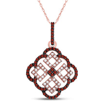 Load image into Gallery viewer, Passion's Radiance: 10kt Rose Gold Red Diamond Cluster Pendant - Splendid Jewellery