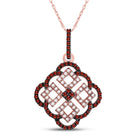 Passion's Radiance: 10kt Rose Gold Red Diamond Cluster Pendant - Splendid Jewellery