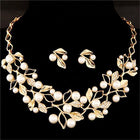 Pearl & Crystal Bridal Jewelry Set in Captivating Floral Design - Splendid Jewellery