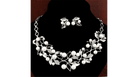Pearl & Crystal Bridal Jewelry Set in Captivating Floral Design - Splendid Jewellery