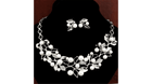 Pearl & Crystal Bridal Jewelry Set in Captivating Floral Design - Splendid Jewellery
