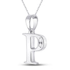 Personalized Diamond Initial Pendant in 10kt White Gold - Splendid Jewellery