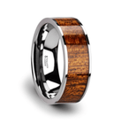 Polished Tungsten Wedding Band with Mahogany Inlay Splendid Jewellery