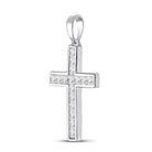 Princess Sparkle Diamond Cross Pendant | 14kt White Gold Womens Princess Diamond Cross Pendant 5/8 Cttw | Splendid Jewellery - Splendid Jewellery