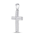 Princess Sparkle Diamond Cross Pendant | 14kt White Gold Womens Princess Diamond Cross Pendant 5/8 Cttw | Splendid Jewellery - Splendid Jewellery