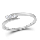 Eternal Love 10kt White Gold Womens Round Diamond 3-stone Promise Bridal Engagement Ring  Top View from Splendid Jewellery